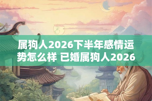 属狗人2026下半年感情运势怎么样 已婚属狗人2026婚姻运势好吗 属狗人2026下半年感情运势怎么样 已婚属狗人2026婚姻运势好吗