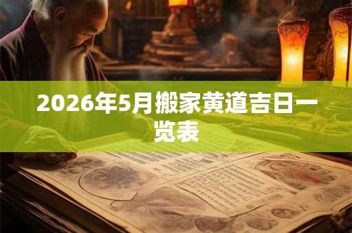 2026年5月搬家黄道吉日一览表