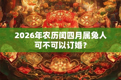 2026年农历闰四月属兔人可不可以订婚？