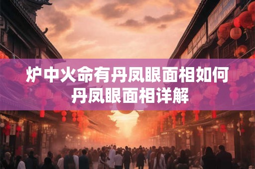 炉中火命有丹凤眼面相如何 丹凤眼面相详解 炉中火命有丹凤眼面相如何 丹凤眼面相详解