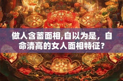 做人含蓄面相,自以为是，自命清高的女人面相特征？