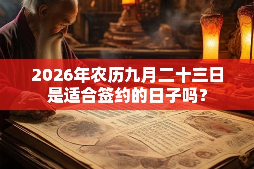 2026年农历九月二十三日是适合签约的日子吗？