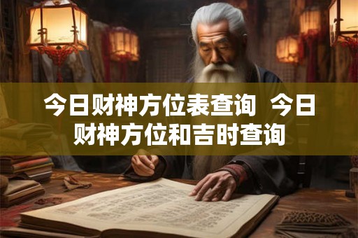今日财神方位表查询  今日财神方位和吉时查询
