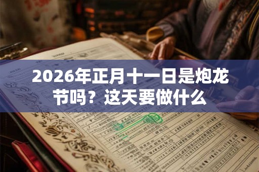 2026年正月十一日是炮龙节吗？这天要做什么