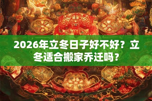 2026年立冬日子好不好?立冬适合搬家乔迁吗? 2026年立冬日子好不好?立冬适合搬家乔迁吗?