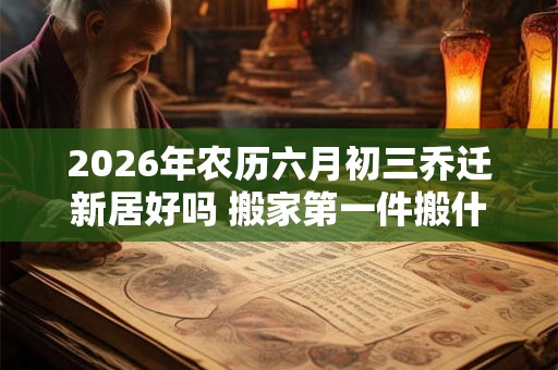 2026年农历六月初三乔迁新居好吗 搬家第一件搬什么最吉利