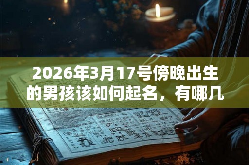 2026年3月17号傍晚出生的男孩该如何起名，有哪几种方法？