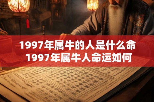 1997年属牛的人是什么命 1997年属牛人命运如何