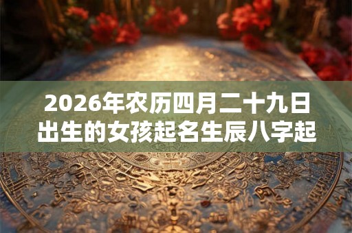 2026年农历四月二十九日出生的女孩起名生辰八字起名免费