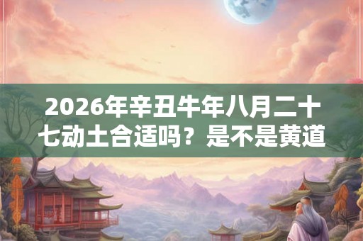 2026年辛丑牛年八月二十七动土合适吗？是不是黄道吉日？
