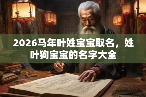 2026马年叶姓宝宝取名,姓叶狗宝宝的名字大全 2026马年叶姓宝宝取名,姓叶狗宝宝的名字大全