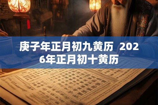 庚子年正月初九黄历  2026年正月初十黄历