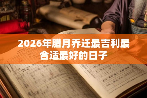 2026年腊月乔迁最吉利最合适最好的日子