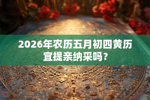 2026年农历五月初四黄历宜提亲纳采吗？