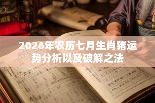 2026年农历七月生肖猪运势分析以及破解之法
