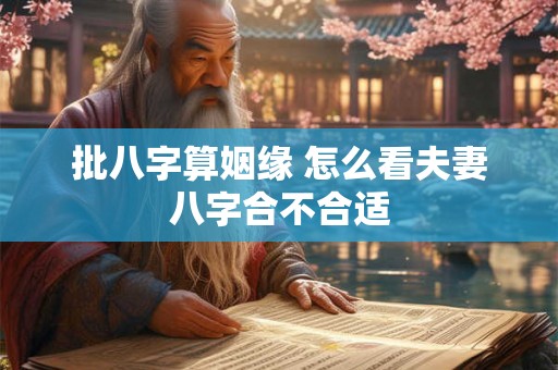 批八字算姻缘 怎么看夫妻八字合不合适 批八字算姻缘 怎么看夫妻八字合不合适