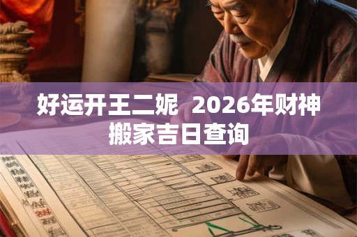 好运开王二妮  2026年财神搬家吉日查询