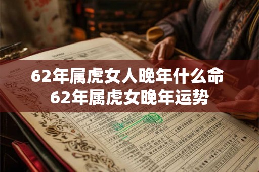 62年属虎女人晚年什么命 62年属虎女晚年运势