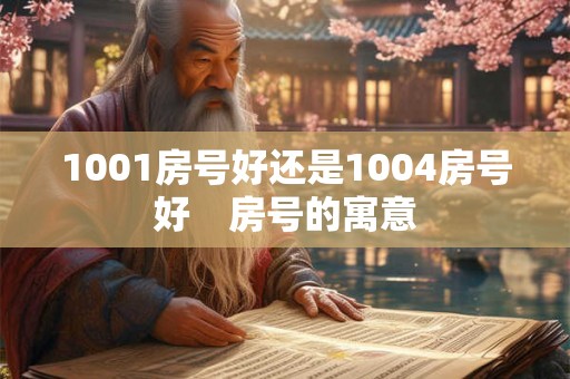1001房号好还是1004房号好　房号的寓意