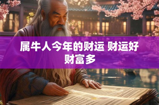 属牛人今年的财运 财运好财富多