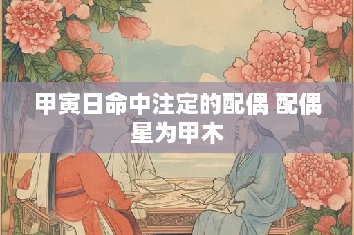 甲寅日命中注定的配偶 配偶星为甲木