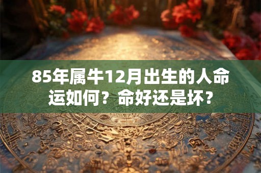 85年属牛12月出生的人命运如何？命好还是坏？