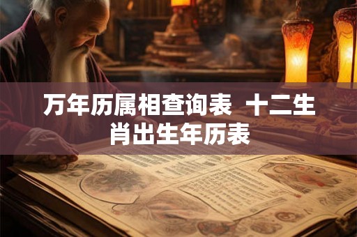 万年历属相查询表  十二生肖出生年历表