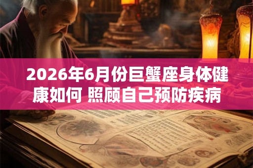 2026年6月份巨蟹座身体健康如何 照顾自己预防疾病