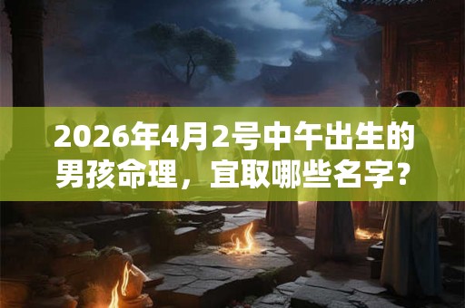 2026年4月2号中午出生的男孩命理，宜取哪些名字？