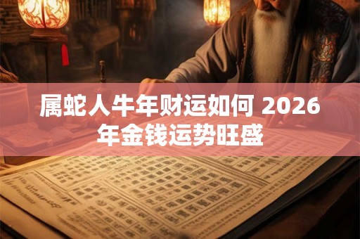 属蛇人牛年财运如何 2026年金钱运势旺盛