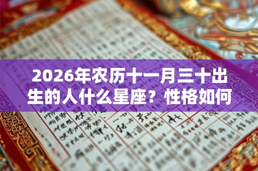 2026年农历十一月三十出生的人什么星座？性格如何？