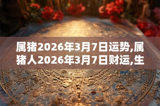 属猪2026年3月7日运势,属猪人2026年3月7日财运,生肖猪2026年3月7日运势