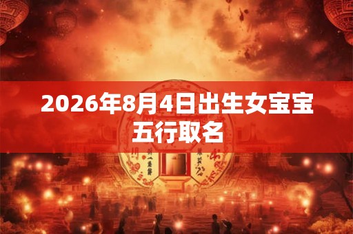 2026年8月4日出生女宝宝五行取名