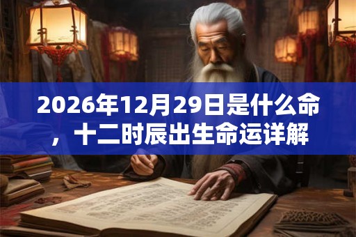 2026年12月29日是什么命，十二时辰出生命运详解