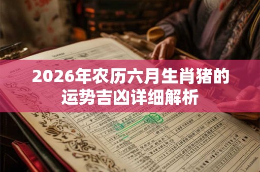 2026年农历六月生肖猪的运势吉凶详细解析