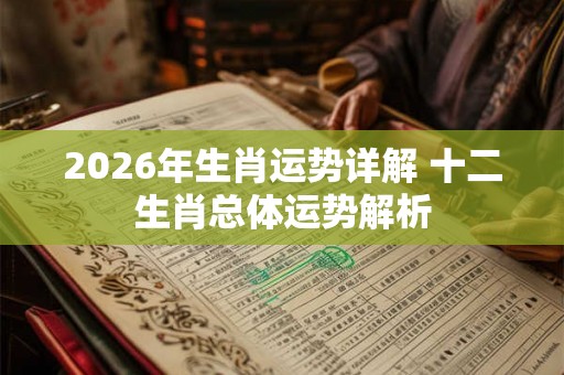 2026年生肖运势详解 十二生肖总体运势解析