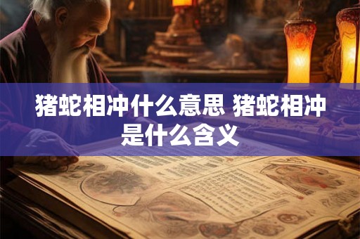 猪蛇相冲什么意思 猪蛇相冲是什么含义
