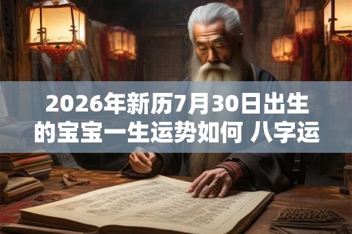 2026年新历7月30日出生的宝宝一生运势如何 八字运势详解 2026年新历7月30日出生的宝宝一生运势如何 八字运势详解