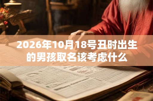 2026年10月18号丑时出生的男孩取名该考虑什么