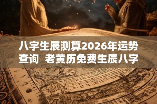 八字生辰测算2026年运势查询  老黄历免费生辰八字算命最准