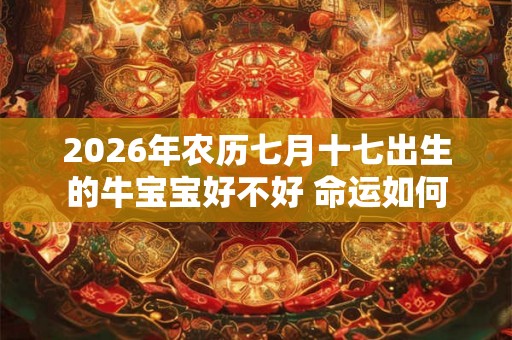 2026年农历七月十七出生的牛宝宝好不好 命运如何