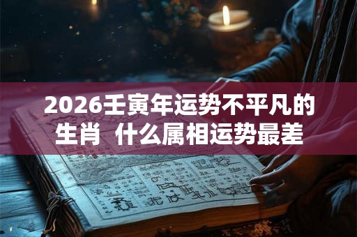 2026壬寅年运势不平凡的生肖  什么属相运势最差
