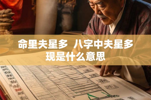 命里夫星多  八字中夫星多现是什么意思