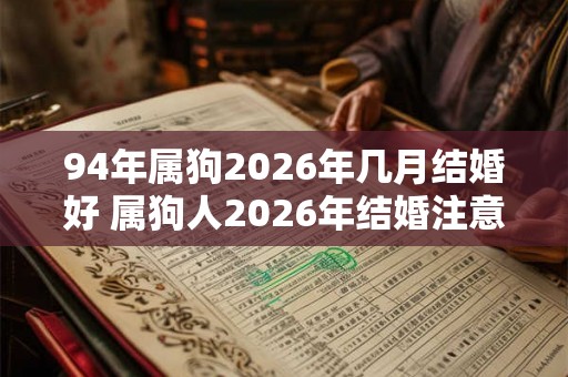 94年属狗2026年几月结婚好 属狗人2026年结婚注意事项 94年属狗2026年几月结婚好 属狗人2026年结婚注意事项
