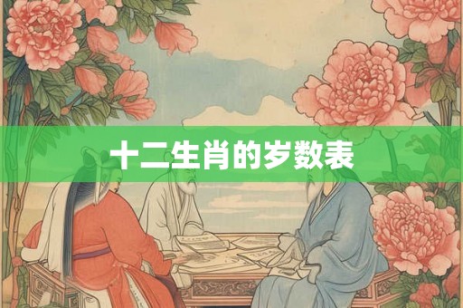 十二生肖的岁数表
