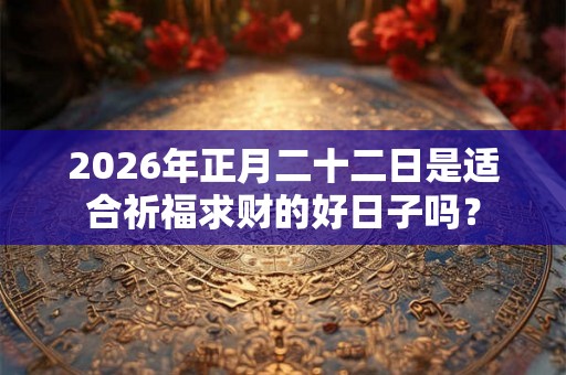 2026年正月二十二日是适合祈福求财的好日子吗？