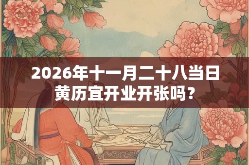 2026年十一月二十八当日黄历宜开业开张吗？