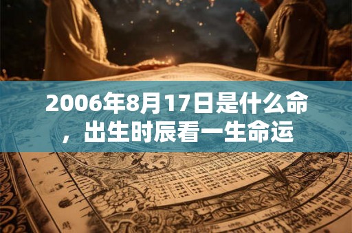 2006年8月17日是什么命,出生时辰看一生命运 2006年8月17日是什么命,出生时辰看一生命运