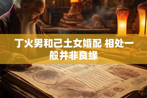 丁火男和己土女婚配 相处一般并非良缘