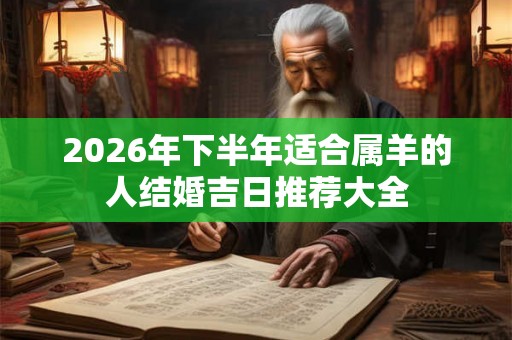 2026年下半年适合属羊的人结婚吉日推荐大全 2026年下半年适合属羊的人结婚吉日推荐大全